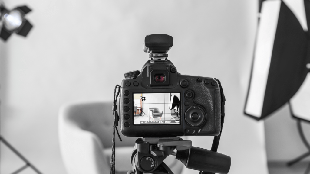 Sesión profesional en un estudio de fotografía
